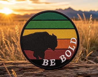 Buffalo-patch/Opstrijkpatch/Be Bold/Nationale parken en natuur/Kamperen, wandelpaden/Opnaaibare appliqué voor kleding Vest/jas hoeden rugzak