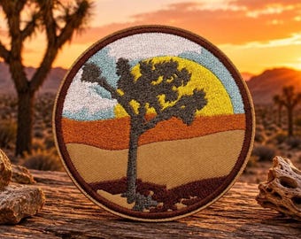 Joshua Tree Park Patch/Iron-On Embroidered Applique for Jacket & Clothing/Backpacks/Nature Badge/Hiking Patch/Mountain Patch/Souvenir