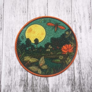 Garden Insect Patch Iron-on Applique for Jacket, Clothing, Backpack, Tote Bag, Vest, pollinator patch, bug lover, wildflower, plant life