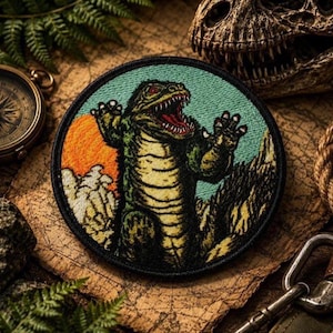Kaiju Patch/Iron-On Patch/Japanese Creatures/Monsterverse & Monarch/Retro Sci-fi/Sew-on Applique for Clothing Vest/Jacket Hats Backpack Gear