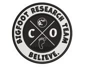 Bigfoot Patch - Research Team, I Believe Embroidered Patch Iron-On Sew-On Custom Applique Badge Emblem, Vest Jacket Clothing, folklore Myth