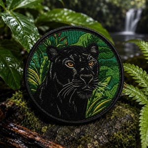 Black Panther-patch/opstrijkpatch/jungle badge/wilde kat luipaard roofdier/regenwouddier/naaiwerk appliqué voor kleding vest/jas rugzak