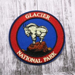 Glacier Park Patch/Iron-On Embroidered Applique for Jacket & Clothing/Backpacks/Nature Badge/Hiking Patch/Mountain Patch/Souvenir