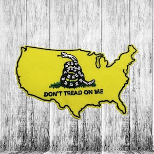 Don&#39;t Tread On Me Patch Embroidered Iron-on Applique for Jacket, Clothing, Backpack, snake flag emblem, tactical badge, freedom supporter