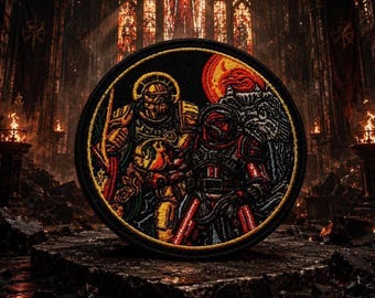 Iron-On Space Marine Patch/Sew-On Applique for Jacket & Backpack/Clothing/Tabletop Game Patch/RPG Patch/Grim Patch/Sci-Fi Patch/Darkness