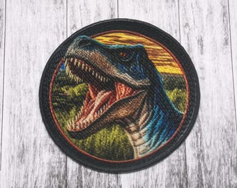 Allosaurus Dinosaur Patch Iron-On Applique for Jacket, Backpack, Clothing, Tote Bag, Vest, Prehistoric Creature, Fossil Dig, Extinct Animal
