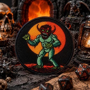 Parche de demonio/Parche termoadhesivo/Parches de monstruos de terror/Decoración de disfraz gótico de Halloween/Aplicación para coser en chalecos, chaquetas, sombreros y mochilas.