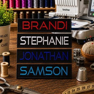 Your Name Tag Patch/Sew-On Applique for Backpack & Clothing/Hat/Custom ID Label/Work Badge/Embroidered Uniform Name Patch