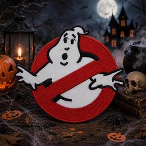 Ghostbusters No ghost Logo Patch/Iron-On Patch/paranormal Patch/Embroidered Sew-on Applique for Halloween Costume, Uniform, ghost logo