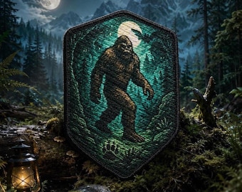 Bigfoot Patch/Iron-On Patch/Paranormal Badge/Sasquatch Cryptid Myth & Legend/Sew-On Applique for Clothing, Vest/Jacket, Backpacks, Gear