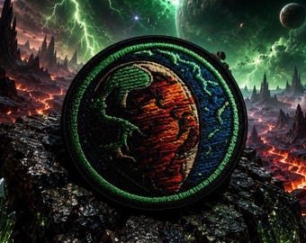 Alien Planet Patch/Iron-On Patch/Space Exploration Badge/NASA Astronaut/Retro Sci-Fi/Sew-On Applique for Clothing Vest/Jacket Hat Backpack