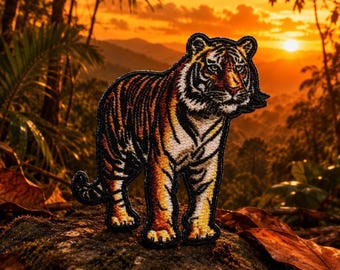 Tiger Patch/Bügelbild Tiger Patch/Raubkatze/Wildtier Abzeichen/Natur & Wildtiere/Aufnäher für Kleidung Rucksack Weste/Jacke Ausrüstung Hüte