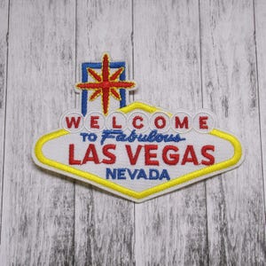 Las Vegas Nevada Sin City Sign NV - Embroidered Patch Iron-On/Sew-On Custom Applique, Gambling Casino Shows Concerts, Vest Jacket Clothing