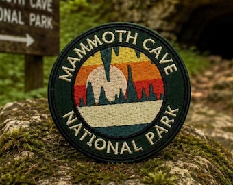 Mammoth Cave Park Patch/3" Embroidered Iron-On Applique for Backpack & Clothing/Nature Badge/Travel Souvenir/Hiking/Nature Lover/Wildlife