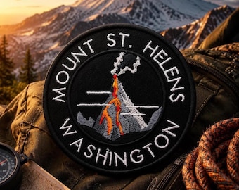 Mount St. Helens Washington Patch/Iron-On Patch/Volcano/Nature Badge/Embroidered Sew-On Applique for Clothing Vest/Jacket Hat Backpack