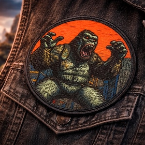 Kaiju Patch/Iron-On Patch/Japanese Creatures/Monsterverse Ape/Retro Sci-fi Patch/Monarch/Sew-on Applique for Clothing Vest/Jacket Backpack