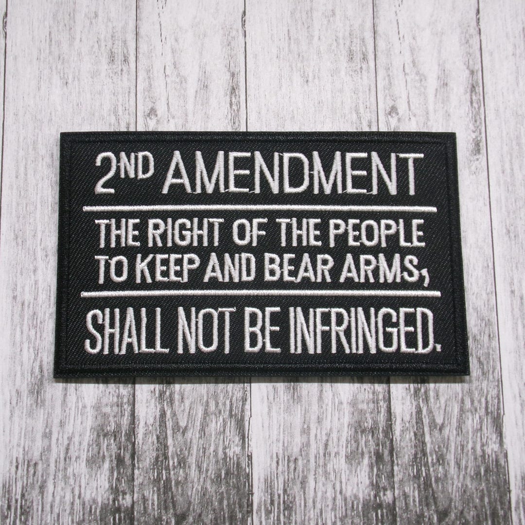 2 Amendment Patch 2nd Amendment Patch Embroidered Iron-on Applique for Vest Jacket ...