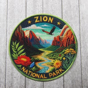 Iron-On Zion Patch/Sew-On Applique for Backpack & Clothing/Hat/Nature Badge/Travel Souvenir/Hiking/Nature Lover/Wildlife Patch