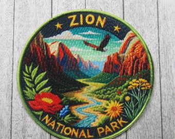 Iron-On Zion Patch/Sew-On Applique for Backpack & Clothing/Hat/Nature Badge/Travel Souvenir/Hiking/Nature Lover/Wildlife Patch
