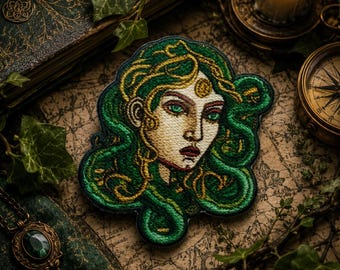 Snake Patch,Medusa Patch,Myth Of Olympus Patch,Embroidered Patch,Sew On Patch,Iron On Patch,Patch For Backpack,For Jacket,For Hat,Punk Patch