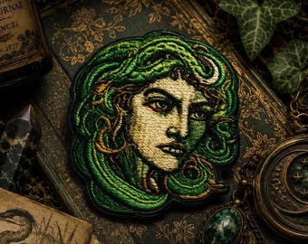 Snake Patch,Medusa Patch,Myth Of Olympus Patch,Embroidered Patch,Sew On Patch,Iron On Patch,Patch For Backpack,For Jacket,For Hat,Punk Patch