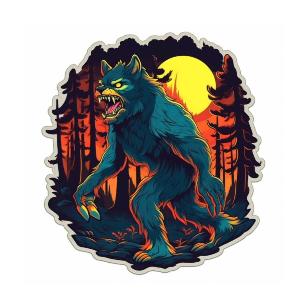Roaring Werewolf Decal Wild Animal Vinyl Stickers Decals Etsy