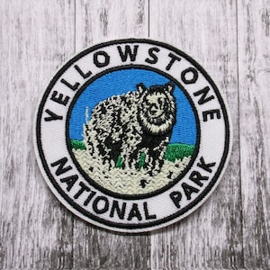Yellowstone Park Patch/Iron-On Embroidered Applique for Jacket & Clothing/Backpacks/Nature Badge/Hiking Patch/Mountain Patch/Souvenir