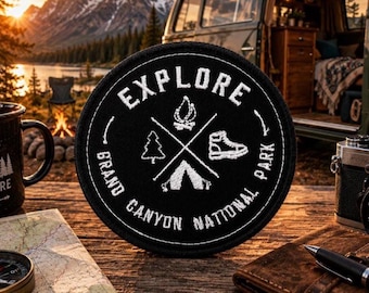 Grand Canyon National Park Patch/Iron-on Patch/Nature Badge/Camping & Hiking/Embroidered Sew-On Applique for Clothing Jacket Backpack Hats
