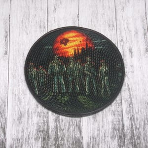 Zombie Apocalypse Patch Iron-on Applique for Jacket, Clothing, Backpack, Tote Bag, Vest, undead horde badge, horror survival fan gear