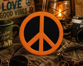 Peace Zeichen Patch/Bügelbild/Musik Festival Badge/Boho/Free Love/ gestickte Aufnäher zum aufnähen, Weste, Jacke, Rucksack, Taschen