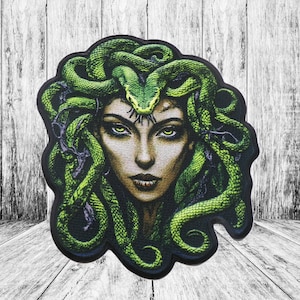 Iron-On Medusa Patch w/Snakes in Hair/Snake Patch/Applique for Clothing/Backpack/Argonaut/Greek Patch/Myth of Olympus/Horror Gift/Legends