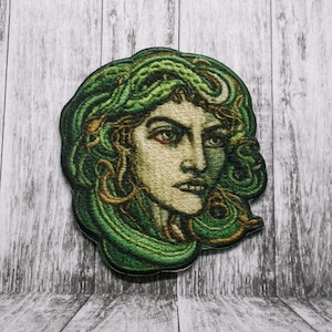 Iron-On Medusa Patch w/Snakes in Hair/Snake Patch/Applique for Clothing/Backpack/Argonaut/Greek Patch/Myth of Olympus/Horror Gift/Legends