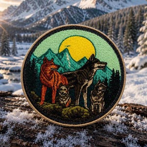 Wolf Patch/Iron-On Patch/Nature Badge/Hiking & Camping/Wild Animals Wildlife/Sew-On Applique for Clothing, Vest/Jacket, Hats, Backpack, Gear
