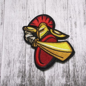 Spartan Warrior Patch Embroidered Iron-on Applique for Jacket, Clothes, Tactical Gear, Leonidas 300 Movie, Greek Hoplite Patch, Military War
