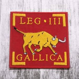 Legio III Gallica Bull Crest Roman Legion Patch Embroidered Iron-On SPQR Military Badge, Roman Empire Standard Applique for Backpack, Jacket