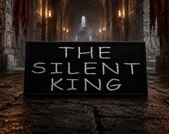The Silent King Patch/Iron-On Patch/Tabletop Game/RPG/Grim & Dark/Sci-Fi Geek Gift/Embroidered Sew-On Applique for Clothing Jacket Backpack