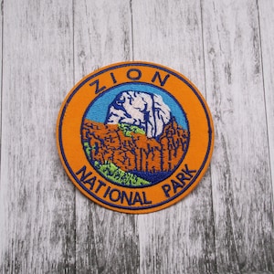 Zion Park Patch/Iron-On Embroidered Applique for Jacket & Clothing/Backpacks/Nature Badge/Hiking Patch/Mountain Patch/Souvenir
