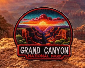 Grand Canyon National Park Patch/Iron-On Patch/Nature Badge/Souvenir Gift/Hiking & Camping/Sew-On Applique for Clothing Vest/Jacket Backpack