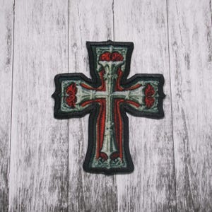 Templar Cross Patch Iron-on Applique for Jacket, Clothing, Backpack, Tote Bag, Vest, knight symbol, crusader, medieval faith, holy warrior
