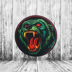 Black Bear Patch Iron-On Applique for Jacket, Backpack, Clothing, Tote Bag, Vest, Wilderness Badge, Forest Animal, Outdoor Adventure, Nature
