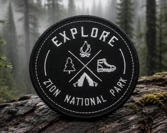 Zion Park Patch/3.5" Embroidered Iron-On Applique for Backpack & Clothing/Nature Badge/Travel Souvenir/Hiking/Nature Lover/Wildlife Patch