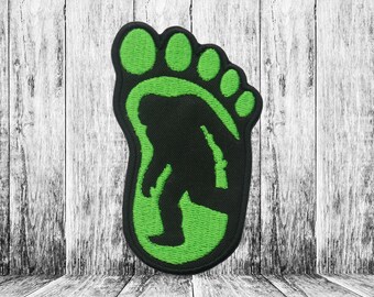 Bigfoot Middle Finger Patch - 3" Embroidered Iron-on Cryptid Sasquatch Applique