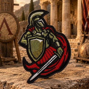 Spartan Warrior Patch/Iron-on Patch/King Leonidas/300 Movie/Greek Hoplite/Military War/Sew-On Applique for Clothing, Vest/Jacket Hats Gear