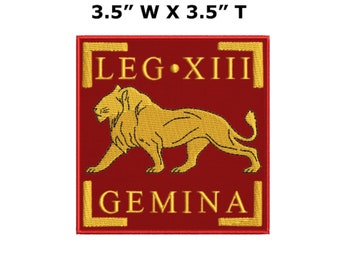 Patch brodé Legio XIII Gemina fer sur Lion Crest Logo Badge Emblem Caesar Military Historical SPQR War for Vest veste sacs vêtements