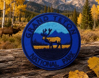 Grand Teton Park Patch/Iron-On Embroidered Applique for Jacket & Clothing/Backpacks/Nature Badge/Hiking Patch/Mountain Patch/Souvenir