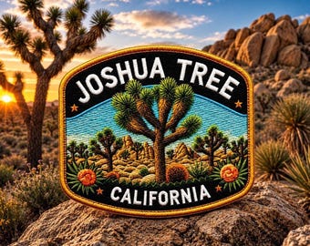 Joshua Tree National Park Patch/Iron-On Patch/Souvenir Gift/Nature Badge/Camping & Hiking/Sew-On Applique for Clothing Jacket Hats Backpack
