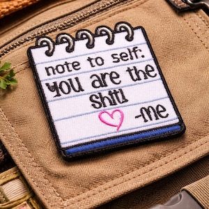 Patch "Recado para Mim Mesma" / Patch Termocolante / Presente de Amor Próprio e Empoderamento / Lembrete Fofo / Aplique Costurável para Roupas, Colete, Jaqueta, Mochila, Bolsa