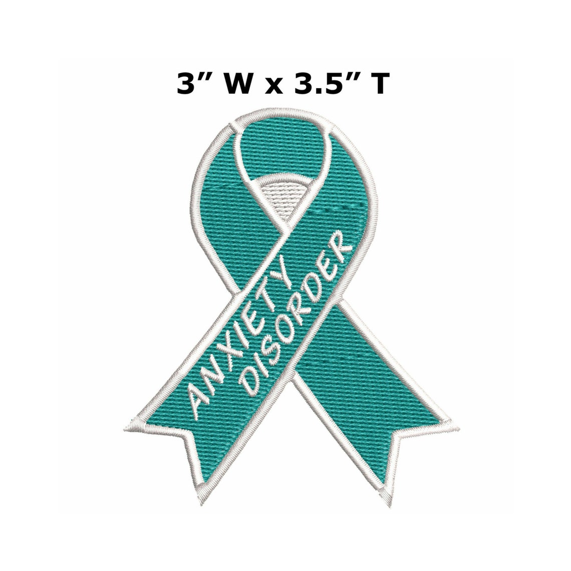 Anxiety Disorder Teal Awareness Support Ribbon Embroidered Etsy