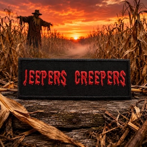 Jeepers Creepers Patch/Iron On Patch/Halloween Costume Decor/Scary Horror Movie/Embroidered Sew-On Applique for Clothing Jacket Hat Backpack
