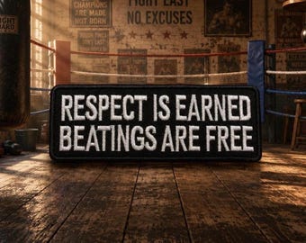 Respect Patch Embroidered Iron-on Applique for Jacket, Clothing, Backpack, Vest, biker humor, alpha patch, no-nonsense badge, outlaw
